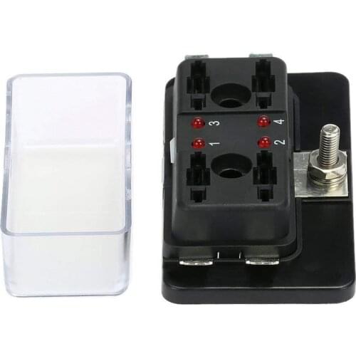 4 Way 12V 24V Auto Car Power Distribution Blade Fuse Holder Box Block Panel Board