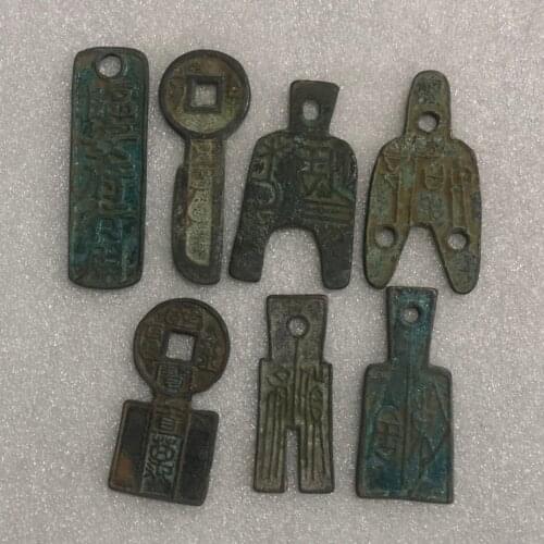 7pc/100% genuine, Chinese, ancient, Wang Mangs States coins / trousers coins. Antique collectibles