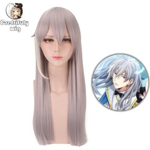 Anime IDOLiSH7 Re:vale YUKI Long Cosplay Wig Men Straight Highlights Heat Resistant Synthetic Hair Costume Party Wigs + Free Cap