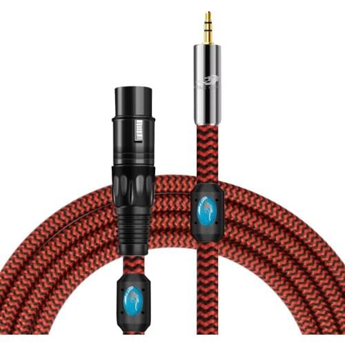 XLR Female to 3.5mm Male Audio Stereo Microphone Cable for Camcorders DSLR Cameras Computer Recording Device Shielded Cords