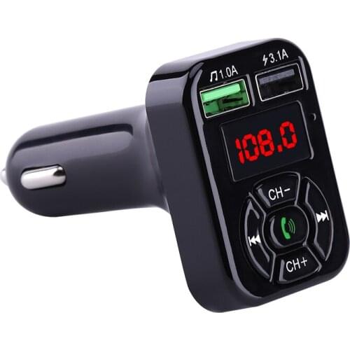 Car Bluetooth 5.0 FM Transmitter Modulator Wireless Handsfree Audio Receiver Car MP3 Player 3.1A Dual USB Fast Charger Car Kit