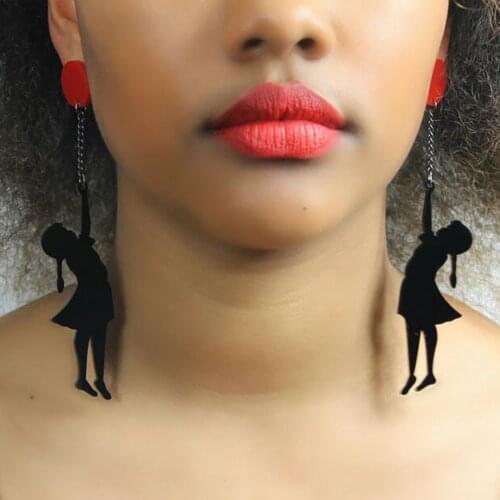 Big Long Acrylic Earrings For Women 2017 Trendy Girl Balloon Pendientes Vintage Punk Earring Wholesale Eardrop Jewelry JJAL E584