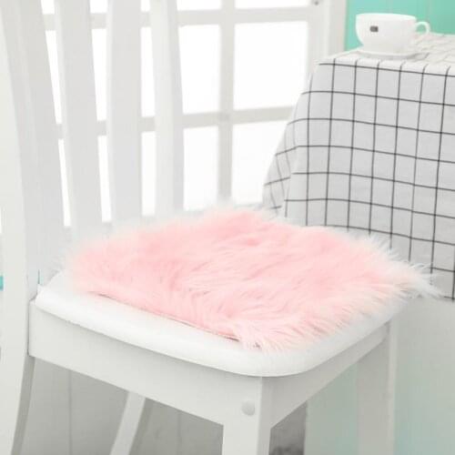 12 Hot sale Faux Sheepskin Chair Cover 3 Colors Warm Hairy Wool Carpet Seat Pad long Skin Fur Plain Fluffy Area Rugs Washable