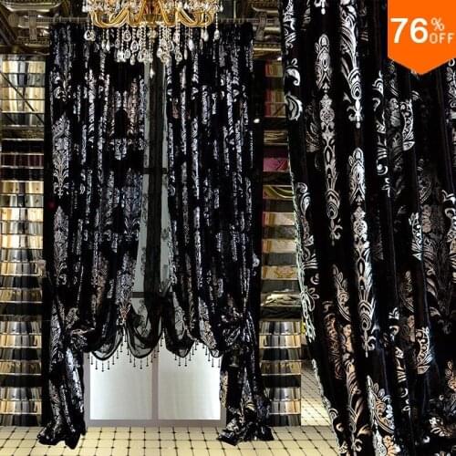 Black Silver Blackout drapes Blinds black curtain for living room curtain velvet curtains for living rooms Bedroom curtains