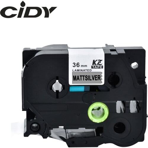 Cidy 5pcs compatible P-touch TZe label tape 36mm tz M961 tze-M961 Black on Mattesilver for brother printer