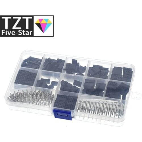 Dupont line Connector 2.54mm, Dupont Cable Jumper Wire Pin Header Housing Kit, Male Crimp Pins+Female Pin Terminal Connector