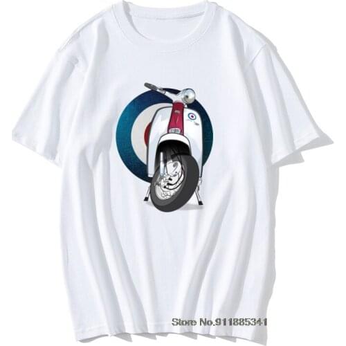 Awesome Target Logo T Shirt Italy Scooter Tee Shirt Man Vintage Motocycle Graphic T-shirt Big Size