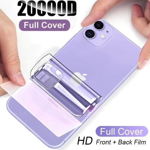 Full Cover Hydrogel Film For iPhone 7 8 Plus 6 6s Screen Protector 11 12 Pro mini XR X XS Max SE 2020 Back Soft Film Not Glass 5