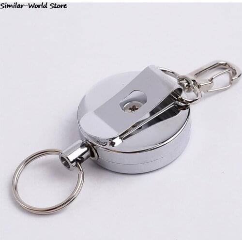 Hot Sale Recoil Sporty Retractable Alarm Key Ring Resilience Steel Wire Rope Elastic Keychain Anti Lost Yoyo Ski Pass ID Card