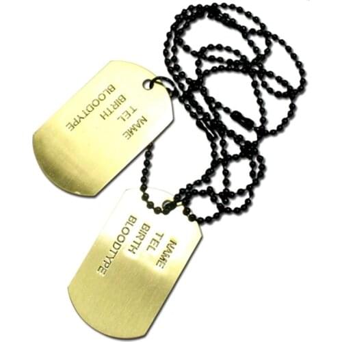 Custom Metal Thermal Transfer Aluminum Stainless Steel Necklace Pet Blank Name ID Printing Military Dog Tag Promotion High Quali