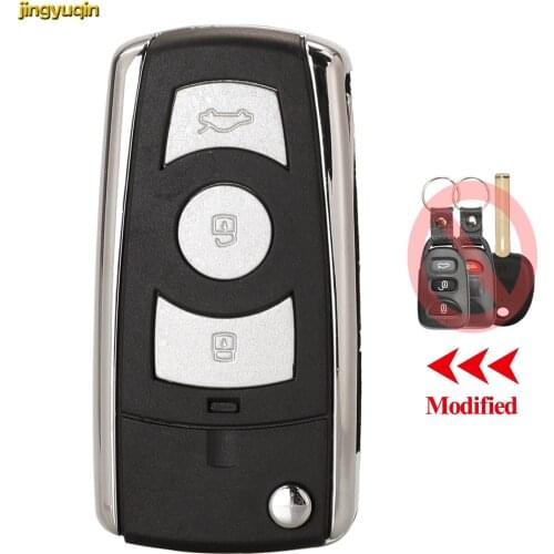Jingyuqin 10pcs 4BTN Remote Car Modified Key Fob Shell For Hyundai Elantra Santa FE Atos Trajet Celesta Kia Cerato Middle Groove