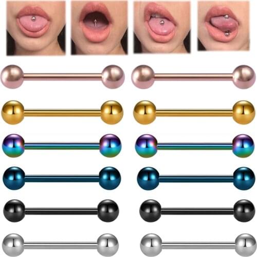 12PCS 316l Surgical Steel Tongue Barbell Ring Piercing Mix Color Nipple Ring Nipple Shield Ring Piercing Body Jewelry 14g