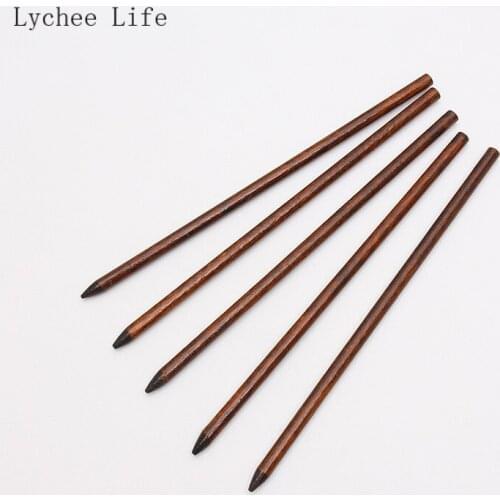 Lychee Life 10Pcs Wooden Hairpins Sweet Hair Clips Barrettes Slid Clip Hair Handmade Accessories Home Decoration