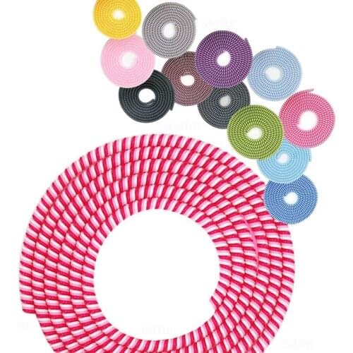 1.5M Multipurpose Colors Wire Cord Rope Protection USB Cable Winder Data Line Protector earphone Cover Suit Spring Sleeve twine