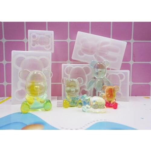 Fashion epoxy Silicone Bear Shape Animals UV Molds For Resin Jewelry DIY Mold Resin Molds For Jewelry DIY Kids Toys Key Chain