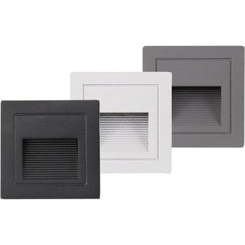 Outdoor Waterproof LED Wall Lamp Step Light 3W Recessed Wall Corner Light Footlight Night light for Landscape Pathway Stairway