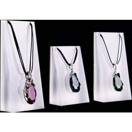 White Earrings Necklace Pendant Solid Acrylic Chain Jewelry Display Stand Photography Props Ornaments Show Rack Organizer Holder