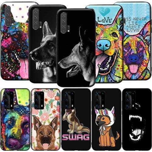 GX73 German Shepherd Dog Silicone Case for Huawei P9 P10 P20 P30 P40 Y6 2018 Y7 Y9 Lite Pro Max Prime Mini