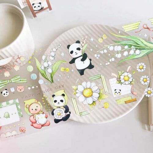 Lovely Flower Mushroom Journal PET Tape for Card Making DIY Scrapbooking Decorative Sticker