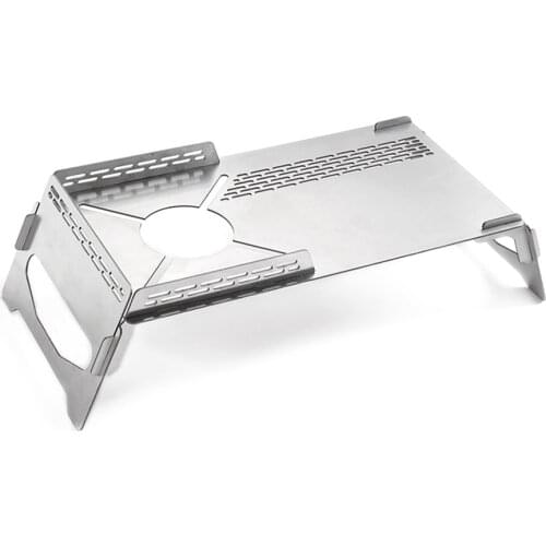 Stainless Steel Folding Camping Table Mini Portable Outdoor Hiking Heat Insulation Folding Desk Gas Stove Stand