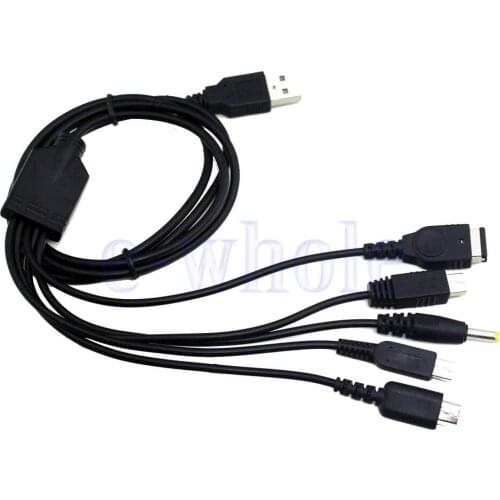 MLLSE 5in1 USB Charging Cable Charger replacement fit for Nintendo GBA SP WII U 3DS NDSL XL DSI PSP AA3012