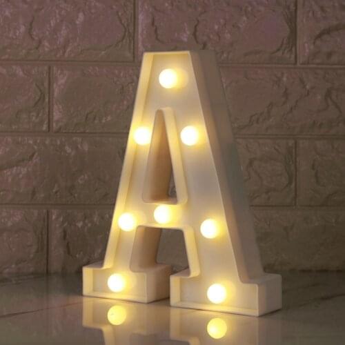 Luminous A-Z Alphabet Letter Light Battery Powered Lamp Night Light for Christmas Valentines Day Wedding Birthday Party Decor