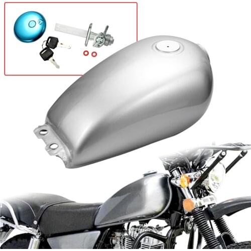 1 Set Motorcycle Universal Retro Fuel Tank with Fuel Tank Cap Lock Key for Suzuki GN125 Motorcycle Oil Tank Decoration Parts