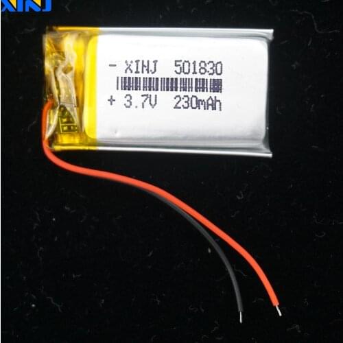 XINJ 3.7V 230 mAh Li lithium polymer battery li po Li ion cell 501830 For Camera MP3 Music player GPS Sat nav car DVC DVR Toys