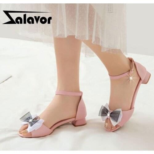 ZALAVOR New Women Sandals Ankle Strap Bow Tie Sandals For Women Sweet Fashion Party Shoes Women Footwear Size 30-43