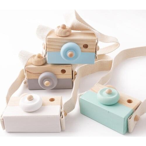 Lets make 1PC Baby Wooden Toy Camera Fashion Pendant Baby Kids Hanging Camer Prop Decoration Nordic Hanging Wooden Camera Toy