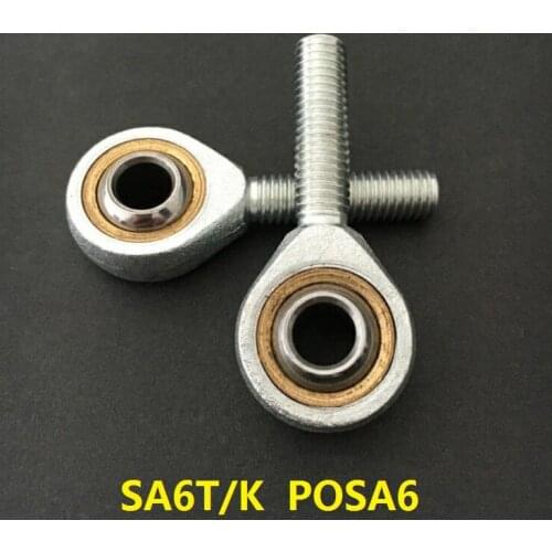 100pcs SA6T/K P0SA6 6mm Rod Ends Plain Bearings Fish Eye Rod End Joint Bearing