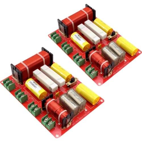 2PCS 3 Way 250W Speaker Frequency Divider Home Adjustable 800Hz/2500Hz Theater Filter Circuit Stereo Audio Crossover Filters