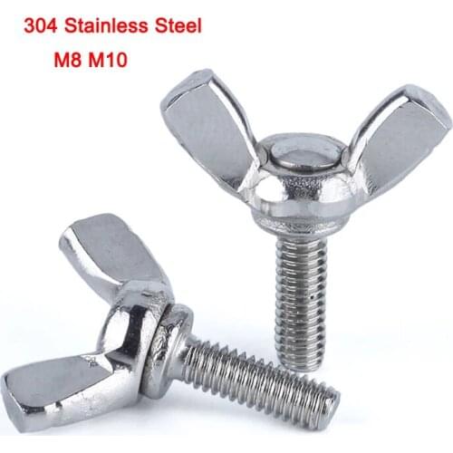 2Pcs DIN316 304 Stainless Steel Butterfly Screw Butterfly Bolt Wing Screws M8 M10 Length 12/16/20/25/30/35/40/45/50mm