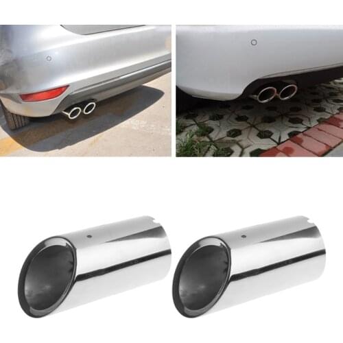 2xStainless steel Exhaust Muffler Pipe for Tiguan Jetta MK6 1.4T 2012-2015