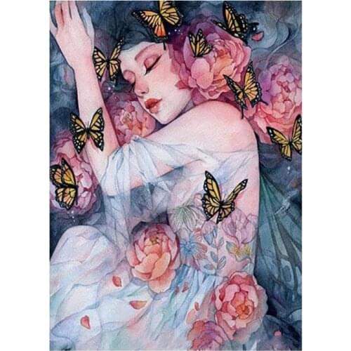 5D Diy Diamond Painting Cartoon Girl Portrait Full Square/Round Diamond Embroidery Mosaic Kit HD Quality Handmade Products