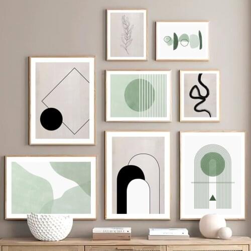 Abstract Geometry Round Arched Nordic Posters And Prints Line Color Block Art Canvas Painting Wall Pictures Living Room Decor
