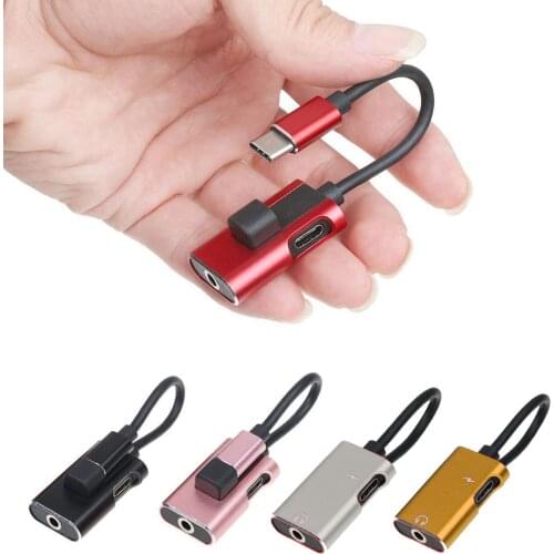 Type-C to 3.5mm/Type-C Headphone Adapter Jack Charging Support Aux Audio Cable Fast Converter Adapter Jack for Smartphones