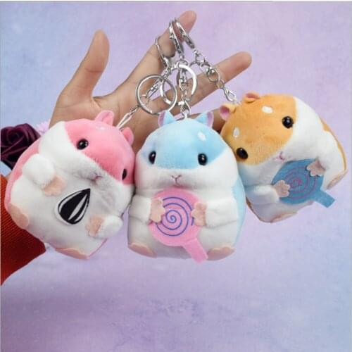 10CM cartoon stuffed hamster key chain pendant cute mouse doll doll backpack pendant bag pendant gift girl