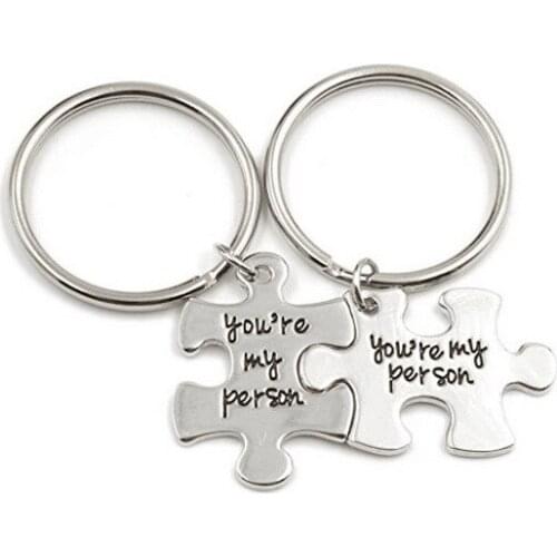 5pair/lot Puzzle You're My Person Key Ring Chain for Lover Couples Keyring Valentines Day Gift