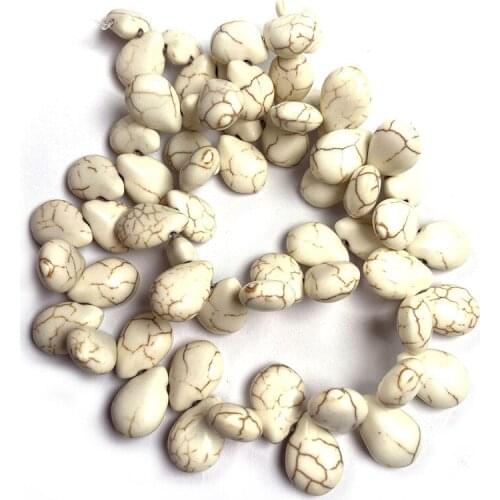 57pcs Irregular Natural Stone Beads White Turquoises Bracelet Necklace Jewelry for DIY Jewelry Size 10x14mm/12x16mm/13x18mm