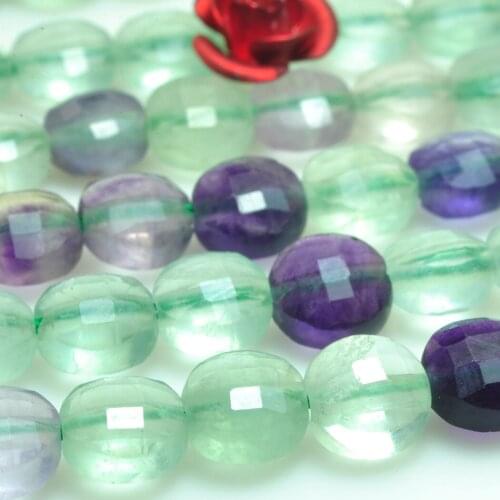 Fluorite Amazonite Blue Sandstone 6mm Natural Gemstone Beads disk faceted for Jewelry Necklace Earring bracelet 15inch
