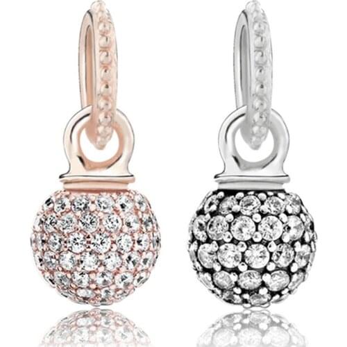 1Pcs New Shiny Rhinestone Ball Pendant DIY Beads Suitable Original Pandora Charm Bracelet Ladies Jewelry Making Gifts