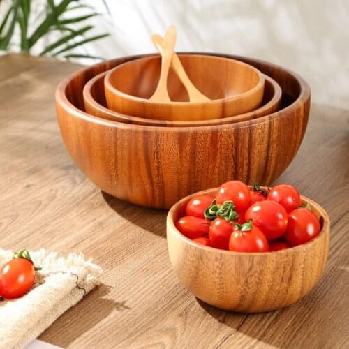 Acacia Whole Wood Bowl Large Wooden Basin Wooden Rice Bowl And Washbasin Fruit Salad Bowl