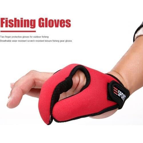 Breathable Fishing Glove Fish Equipment Fishing Gloves Anti-cut Two Finger Protective Mittens Outdoor Fishing Accessory