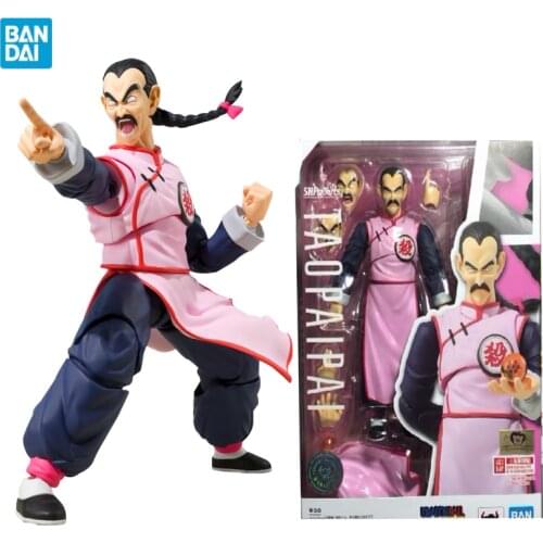 Anime Figures Original Bandai Super Saiyan SHF Dragon Ball Z Figure Tao Pai Pai Anime Action Figure Toys for Children PVC
