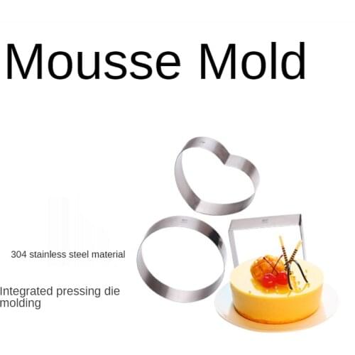 304 stainless steel Mu Si mold cheesecake Mu Si circle round square heart-shaped multi-size baking