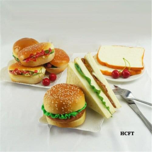 Simulation fake bread potato chips hamburger hot dog toasted bread slices Cheeseburger chicken Drumsticks wings food model