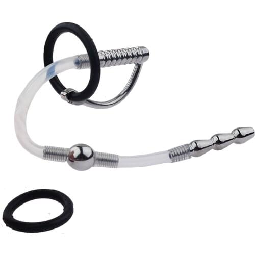 Urethral Catheter Dilator Silicone Sound Soft Tube Stainless Steel Urethra Penis Plug Insert Sounding Toys For Men Sex Toys