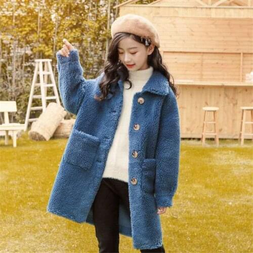 Girls Jacket 2021 Autumn Winter Jackets For Girls Wool Coats Fashion Children Clothing Girls Outerwear Coat 10 12 13 14 16 Years