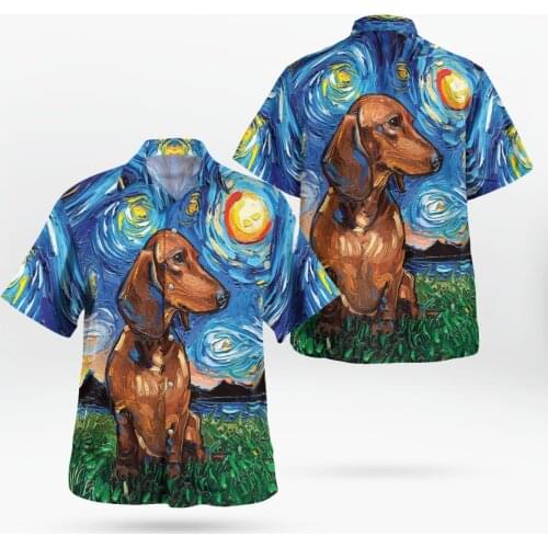 2021 New 3D Printing Dog Hawaii Anime Shirts Men Summer Short-sleeved Beach Shirt Men Shirts Oversize Camisa Masculina 5XL-112